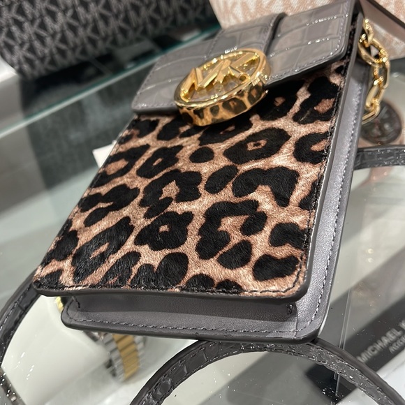 Michael Kors Carmen Small NS Phone XBODY HairCalf 
HTHR Gray Multi - Picture 7 of 16